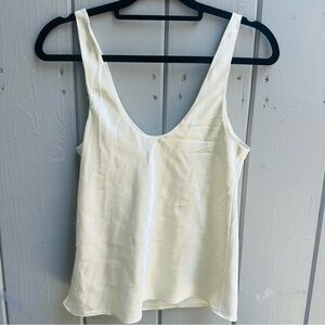 XS Classic off white silk charmeuse tank.